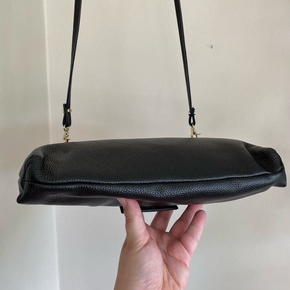 Zenith black leather clutch purse removable strap - Picture 6 of 9